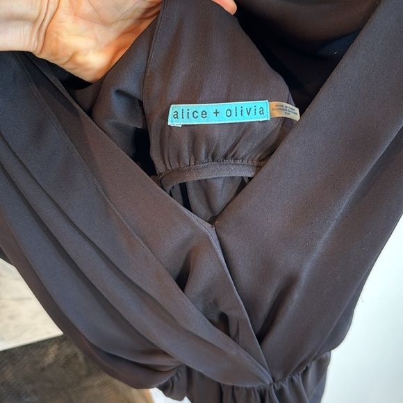 Alice and Olivia draped asymmetrical black top - Picture 4 of 4